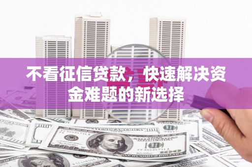 缙云不看征信贷款，快速解决资金难题的新选择