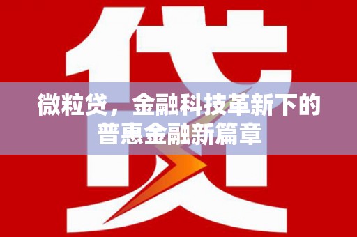 缙云微粒贷，金融科技革新下的普惠金融新篇章