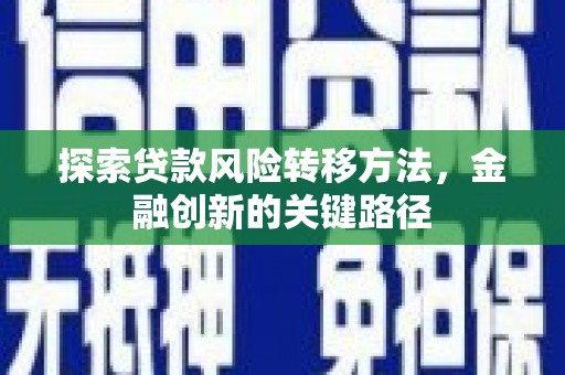 缙云探索贷款风险转移方法，金融创新的关键路径