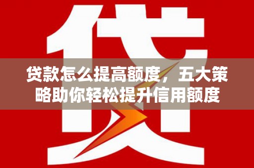 缙云贷款怎么提高额度，五大策略助你轻松提升信用额度