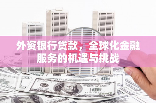 缙云外资银行贷款，全球化金融服务的机遇与挑战