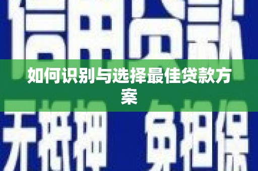 缙云如何识别与选择最佳贷款方案